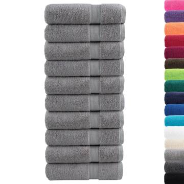  Premium Bath Towels SOLUND 10pcs Grey 100x150cm 600gsm