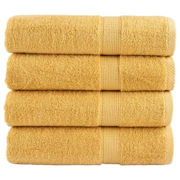  Premium Hand Towels SOLUND 4pcs Gold 50x100cm 600gsm