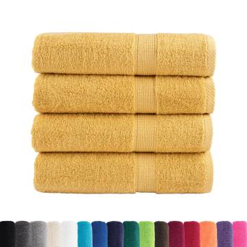  Premium Hand Towels SOLUND 4pcs Gold 50x100cm 600gsm