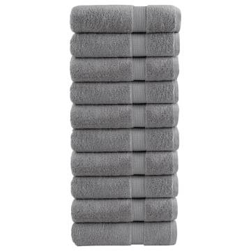  Premium Hand Towels SOLUND 10pcs Grey 50x100cm 600gsm