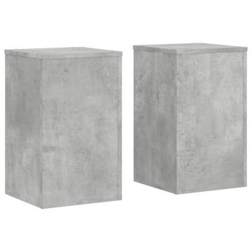  Plant Stands 2 pcs Concrete Grey 30x30x50 cm Engineered wood