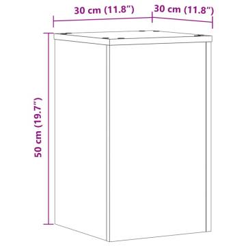  Plant Stands 2 pcs Concrete Grey 30x30x50 cm Engineered wood