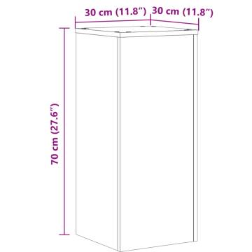  Plant Stands 2 pcs White 30x30x70 cm Engineered wood