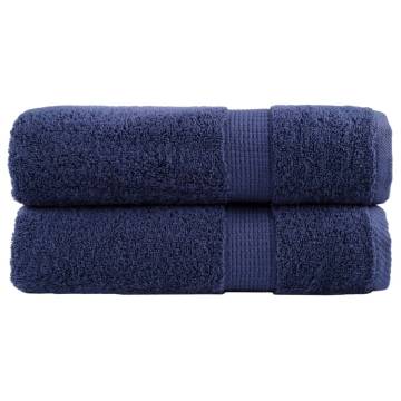  Premium Bath Towels SOLUND 2pcs Navy Blue 100x150cm 600gsm