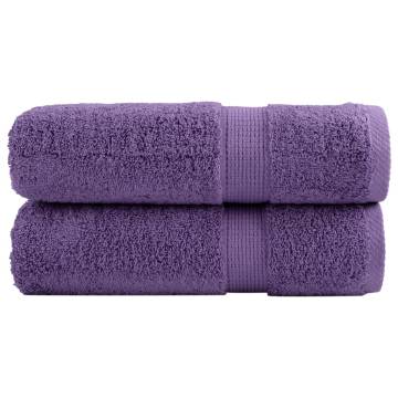  Premium Hand Towels SOLUND 2 pcs Purple 50x100 cm 600 gsm