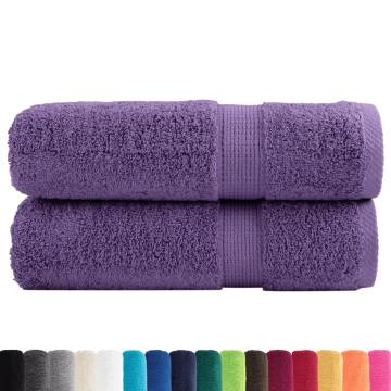  Premium Hand Towels SOLUND 2 pcs Purple 50x100 cm 600 gsm