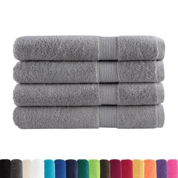  Premium Towels SOLUND 4pcs Grey 100x200cm 600gsm