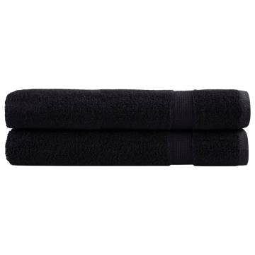  Premium Sauna Towels SOLUND 2 pcs Black 80x200 cm 600 gsm