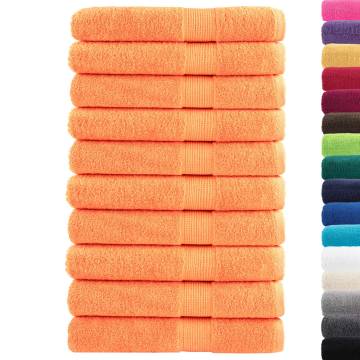  Premium Towels SOLUND 10 pcs Orange 100x200 cm 600 gsm