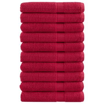  Premium Towels SOLUND 10 pcs Red 100x200 cm 600 gsm