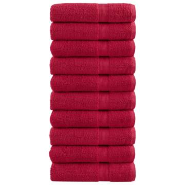  Premium Hand Towels SOLUND 10 pcs Red 50x100 cm 600 gsm