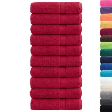  Premium Hand Towels SOLUND 10 pcs Red 50x100 cm 600 gsm