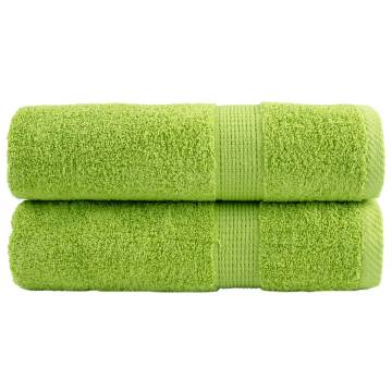  Premium Hand Towels SOLUND 2 pcs Apple Green 50x100 cm 600 gsm