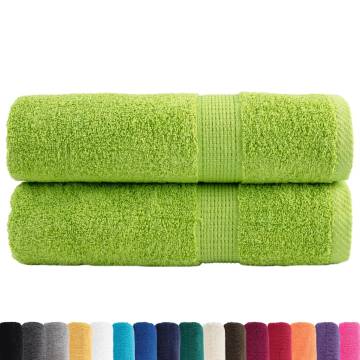  Premium Hand Towels SOLUND 2 pcs Apple Green 50x100 cm 600 gsm