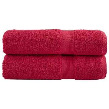  Premium Hand Towels SOLUND 2 pcs Red 50x100 cm 600 gsm