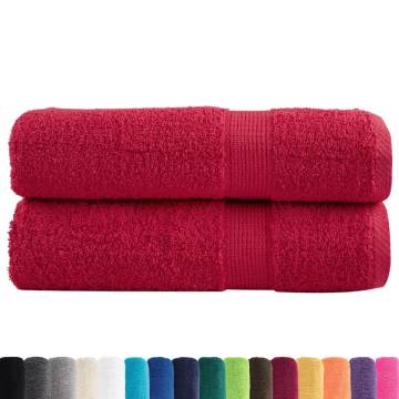  Premium Hand Towels SOLUND 2 pcs Red 50x100 cm 600 gsm