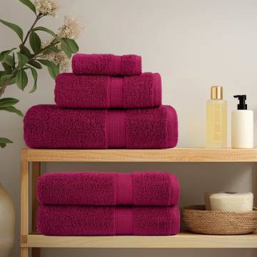  12 Piece Premium Towel Set SOLUND Bordeaux 600 gsm