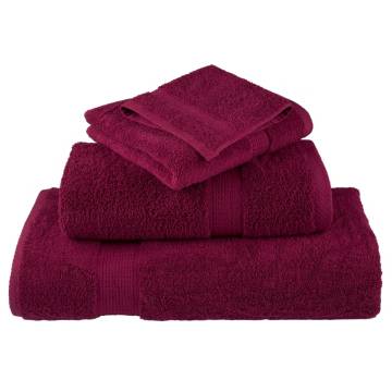  12 Piece Premium Towel Set SOLUND Bordeaux 600 gsm