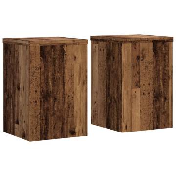  Plant Stands 2 pcs Old Wood 25x25x35 cm Engineered Wood