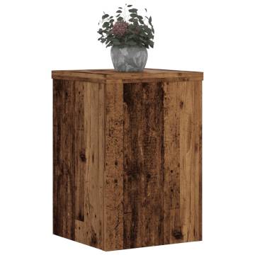  Plant Stands 2 pcs Old Wood 25x25x35 cm Engineered Wood