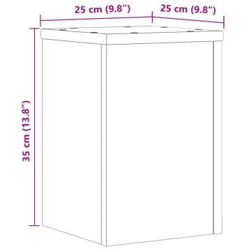  Plant Stands 2 pcs Old Wood 25x25x35 cm Engineered Wood