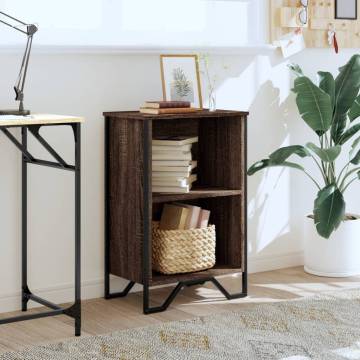  Bookcase Brown Oak 50x31x74.5 cm Engineered Wood