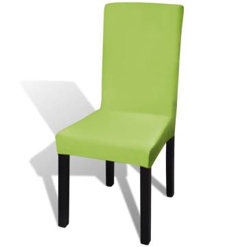 Straight Stretchable Chair Cover 4 pcs Green