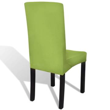 Straight Stretchable Chair Cover 4 pcs Green