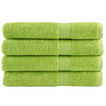  Premium Towels SOLUND 4 pcs Apple Green 100x200 cm 600 gsm