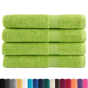  Premium Towels SOLUND 4 pcs Apple Green 100x200 cm 600 gsm