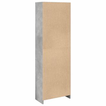  Bookcase Concrete Grey 57x28.5x174 cm Engineered Wood