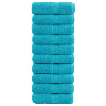  Premium Guest Towels SOLUND 10 pcs Turquoise 30x50 cm 600 gsm