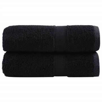  Premium Guest Towels SOLUND 2 pcs Black 30x50 cm 600 gsm