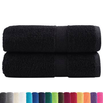  Premium Guest Towels SOLUND 2 pcs Black 30x50 cm 600 gsm