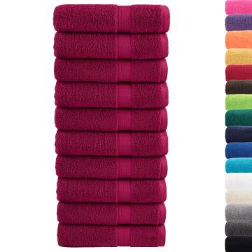  Premium Shower Towels SOLUND 10pcs Bordeaux 70x140cm 600gsm