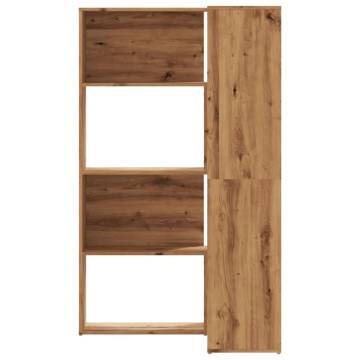  Corner Bookcase 4-Tier Artisian Oak 85x85x140 cm Engineered Wood