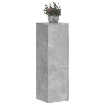  Plant Stand 2pcs Concrete Grey 25x25x80 cm Engineered Wood