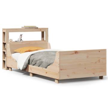  Bed Frame with Headboard 75x190 cm Small Single Solid Wood Pine