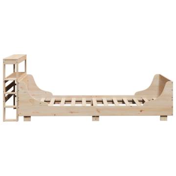  Bed Frame with Headboard 75x190 cm Small Single Solid Wood Pine