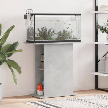  Aquarium Stand Concrete Grey 75x36x72.5 cm Engineered Wood