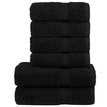  6 Piece Premium Towel Set SOLUND Black 600 gsm