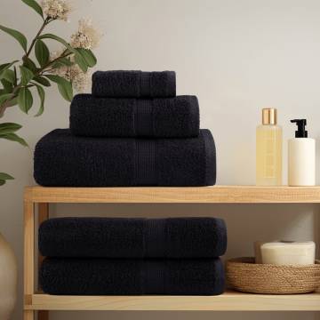  6 Piece Premium Towel Set SOLUND Black 600 gsm