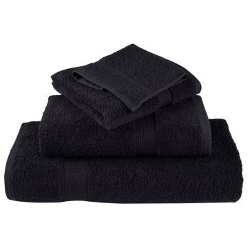  6 Piece Premium Towel Set SOLUND Black 600 gsm