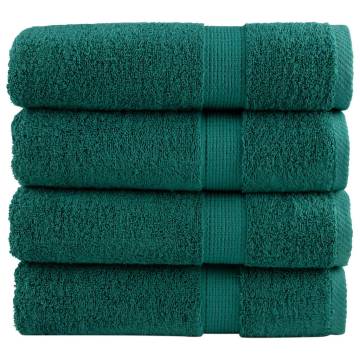  Premium Hand Towels SOLUND 4 pcs Green 50x100 cm 600 gsm