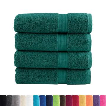  Premium Hand Towels SOLUND 4 pcs Green 50x100 cm 600 gsm