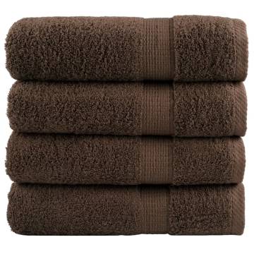  Premium Bath Towels SOLUND 4pcs Brown 100x150cm 600gsm