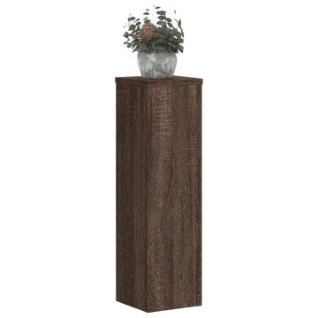  Plant Stand 2pcs Brown Oak 17x17x60 cm Engineered Wood