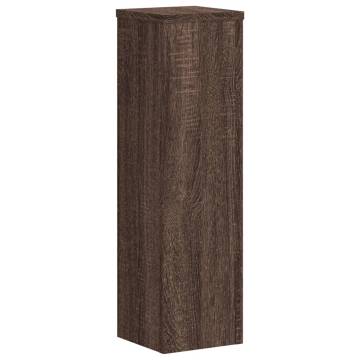  Plant Stand 2pcs Brown Oak 17x17x60 cm Engineered Wood