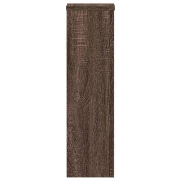  Plant Stand 2pcs Brown Oak 17x17x60 cm Engineered Wood