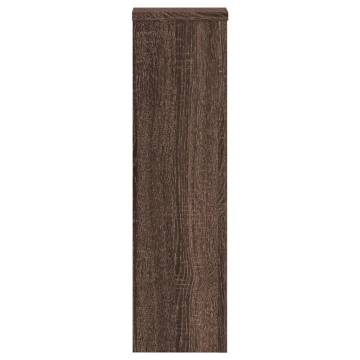  Plant Stand 2pcs Brown Oak 17x17x60 cm Engineered Wood